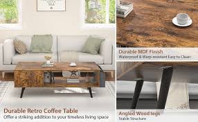 We did not find results for: Amazon Com Retro Coffee Table Mid Century Coffee Table With Storage Shelf For Living Room Modern Wood Look Coffee Table With Storage Bag And Cabinet Easy Assembly Rustic Brown Furniture Decor