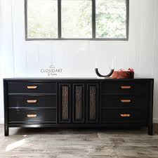 The most common painted hutch material is ceramic. Shipping Not Free Thomasville Brutalist Midcentury Boho Modern Minimalist Dresser Buffet Credenza Farmhouse Black Painted Furniture By Cloudartbykristen From Cloud Art Of Owings Md Attic