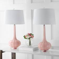 Jonathan Y Bette 28 5 In Pink Glass Teardrop Table Lamp Set Of 2 Jyl1079a Set2 The Home Depot In 2020 Led Table Lamp Table Lamp Lamp Sets