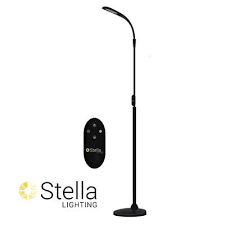 Stella Sky Two Floor Light Black Adjustable Lighting For Any Task Or Time Of Day Floor Lights Adjustable Lighting Flooring