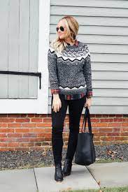 12 Classic Holiday Outfit Ideas Red White Denim Sweater Outfits Fall Christmas Outfits Women Fashion Clothes Women