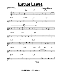 Eb bb/d cm i've had my share of sand kicked in my face f7 bb but i've come through. Jazz Transcription Autumn Leaves Jazz Sheet Music Jazz Songs Jazz Standard