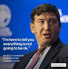 There's trouble brewing in the private equity industry, according to Scott  Kleinman, co-president of PE giant Apollo. Tap the link in our bio for the  full story. 📷: Lauren Justice/Bloomberg