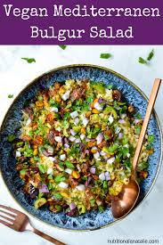 Mediterranean Bulgur Wheat Salad Vegan Grain Bowl Recipe Bulgur Recipes Bulgur Salad Wheat Recipes