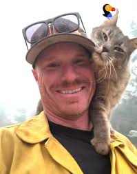 Cat Is So Grateful Firefighter Saved His Life