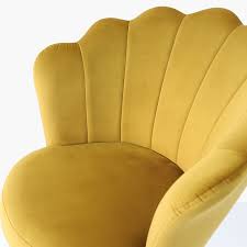 Nwt nwt $16 $27 size: Mustard Yellow Velvet Shell Back Dining Chair With Chrome Legs Picture Perfect Home