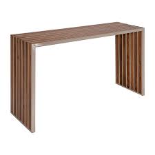 Walnut Waterfall Console Stainless Steel Frame Console Console Table