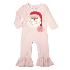 Pink Pom Pom Santa Ruffle One Piece