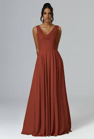 Rust Long Bridesmaid Dresses