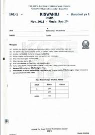 Kenya certificate of secondary education kcse. Knec Kcse 2018 Kiswahili Paper 1 2 3 Combined With Answers Muthurwa Com