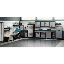 Full width double wall cabinet doors feature full length piano hinges and a lockable flush mounted door handle for obstruction free, finger tip operation. 48 Solid Shelf Garage Walls Garage Wall Cabinets Garage Interior