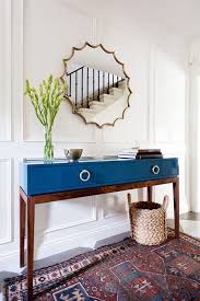 Lacquered Furniture Entry Table Decor Blue Console Table Foyer Decorating