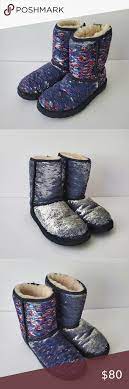 Red White And Blue Sequined Color Changing Uggs In 2022 Uggs Clothes Design Color Change