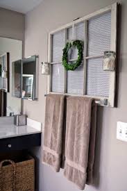 Farmhouse Bathroom Decor Ideas Antique Window Frame Decoration And Towel Rack Harpmagazine Com Farmhouse Bathroom Decor Old Window Projects Home Diy