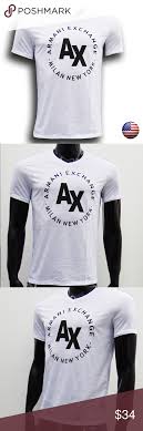 Armani Exchange Mens White V Neck T Shirt Size Chart S