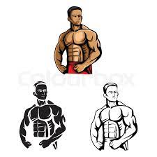 Body builder cartoon