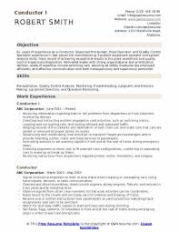 Conductor Resume Samples Qwikresume