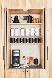 Colorful cabinets set off this coffee station. 11 Stylish Home Coffee Bars Diy Home Coffee Bar Ideas