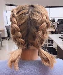 Wear hair in be a pair of cornrows or french braided long into a viking style. 64 Adorable Short Hair Updos That Are Supremely Easy To Copy Ecemella Short Hair Updo Braided Hairstyles Thick Hair Styles