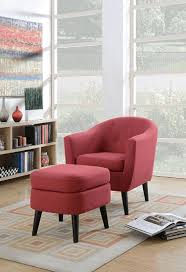 Burhall Barrel Chair And Ottoman Upholstery Red Furniture Furnishings Accent Chairs White Furniture Living Room Furniture