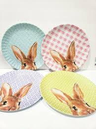 8pc Shabby Chic Easter Melamine Bunny Rabbit Dinner Plates Set Home Decor Ebay Shabby Chic Easter Dinner Plate Sets Rabbit Plate