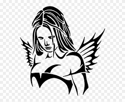 Finding a tattoo design that you want inked on your skin forever is a process. Angel Sexy Girl Tribal Tattoo Stencil Designs Clipart 3689822 Pikpng