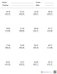 Decimals Worksheets Dynamically Created Decimal Worksheets Decimals Worksheets Math Worksheets Decimals