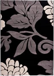 Jeden tag werden tausende neue, hochwertige bilder hinzugefügt. Teppich Florida Blumen Grau Schwarz