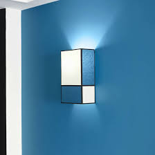 Radieuse Toile Bleue Et Ganse Noire Applique Sans Systeme Electrique Toile H36cm 160 00 Idee Lumineuse Maison Sarah Lavoine Parement Mural