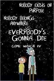 So you read a quote and decided the writer was all knowing? Nobody Exists On Purpose Nobody Belongs Anywhere Everybody S Gonna Die Lovely Composition Notes Lined Notebook For Work College Student 6 X 9 15 24cm By 22 86cm 100 Pages