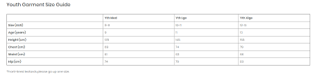 Sizing Charts