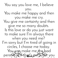 You say you love me, I be... | Quotes & Writings by Tracy Excelyn |  YourQuote