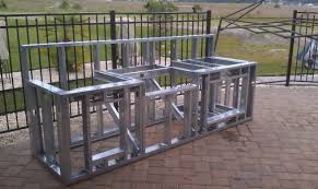 Metal Stud Outdoor Kitchen In 2020 Build Outdoor Kitchen Outdoor Kitchen Design Outdoor Kitchen
