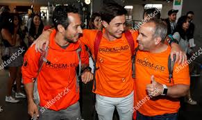 L-r Spanish Firemen Julio Latorre Jose Foto de stock de contenido editorial 