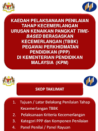 Semak web viewsenarai semak urusan kenaikan pangkat secara time based berasaskan kecemerlangan tbbk bagi pegawai perkhidmatan pendidikan ppp gred dg4 1 ke gred dg4 salinan. Lkppp Slides Kriteria Cemerlang 090913