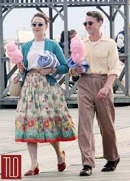 Saoirse Ronan and Emory Cohen on the Set of Brooklyn 