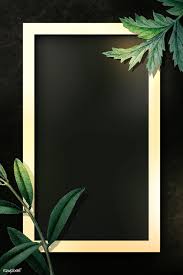 Black Background With Rose Border Rectangle Gold Frame With Green Leaves On Black Background Vector Premium Image By Flower Background Wallpaper Floral Border Design Cherry Blossom Background