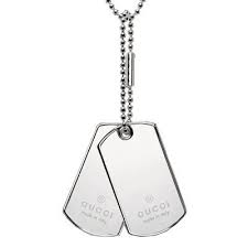 Gucci Sterling Silver Dog Tag Necklace Dog Tag Necklace Silver Dog Tags Necklace
