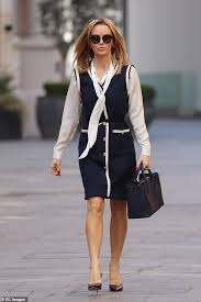 Designed by amanda in luxurious fabrics and exclusive prints that exude effortless dressing. Amanda Holden Looks Chic In A Navy Sweater Dress And White Blouse After The Heart Fm Show London News Time