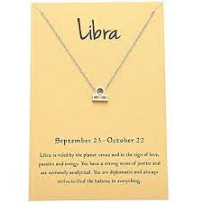 Cyberny Libra Necklace For Women 18 Silver Libra Necklace Love Signs Zodiac Signs