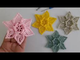 Tig Isi 3d Orgu Cicek Yapimi 3d Knit Flower Youtube Tig Isleri Orgu Cicek
