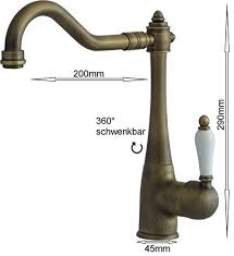 Ebay küchenarmatur wasserhahn nostalgie retro. Nostalgie Retro Kuchen Armatur Cassis In Antik Messing 2235 297 2 Thermostat Profi