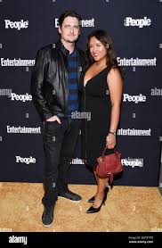 Actyor Toby Leonard Moore and wife Michelle Moore attend the Entertainment  Weekly and People Magazine New York Upfronts celebration at Second Floor