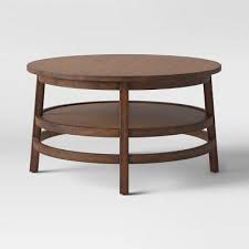 Haverhill Wood Round Coffee Table Weathered Brown Threshold In 2020 Round Wood Coffee Table Round Coffee Table Coffee Table