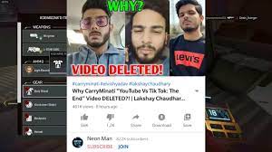 Both are one of the biggest video sharing platforms being used in india most. Why Carryminati Youtube Vs Tiktok The End Vedio Delete Youtube