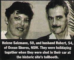 Helene Salzmann, 50, and husband Robert, 58, of Ocean Shores, NSW. They  were holidaying in Tasmania and were taking a day trip with two others to  Port Arthur