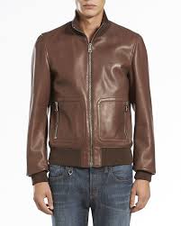 Neiman Marcus Gucci Plonge Leather Bomber Jacket Brown Leather Jacket Style Leather Bomber Jacket Leather Jacket Men