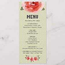 Red Roses On Lime White Dots Menu Cards Zazzle Com Menu Cards Red Roses Menu