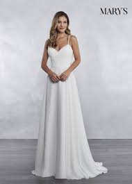 Timeless A Line Chiffon Wedding Dress With A Draped Surplice Bodice Beaded Spaghetti Straps And A Circular Chiffon Skirt Plain Wedding Dress Wedding Dresses Bridal Dresses