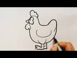 How To Draw A Cartoon Hen Chicken Step By Step Easy Drawing For Kids Easy Drawings For Kids Easy Drawings Drawing For Kids
